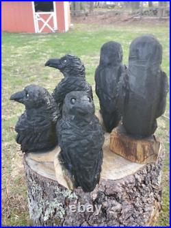 CROW Chainsaw Carving Wooden RAVEN Statue 18 Tall UNIQUE CROW Chainsaw Carving Wooden RAVEN Statue 18 Tall UNIQUE
