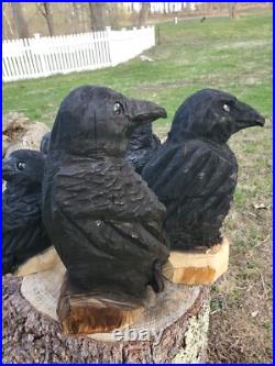 CROW Chainsaw Carving Wooden RAVEN Statue 18 Tall UNIQUE CROW Chainsaw Carving Wooden RAVEN Statue 18 Tall UNIQUE