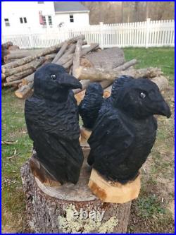 CROW Chainsaw Carving Wooden RAVEN Statue 18 Tall UNIQUE CROW Chainsaw Carving Wooden RAVEN Statue 18 Tall UNIQUE