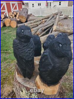 CROW Chainsaw Carving Wooden RAVEN Statue 18 Tall UNIQUE CROW Chainsaw Carving Wooden RAVEN Statue 18 Tall UNIQUE
