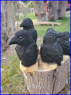 CROW Chainsaw Carving Wooden RAVEN Statue 18 Tall UNIQUE CROW Chainsaw Carving Wooden RAVEN Statue 18 Tall UNIQUE
