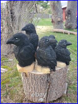 CROW Chainsaw Carving Wooden RAVEN Statue 18 Tall UNIQUE CROW Chainsaw Carving Wooden RAVEN Statue 18 Tall UNIQUE