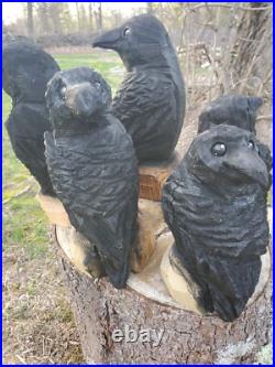 CROW Chainsaw Carving Wooden RAVEN Statue 18 Tall UNIQUE CROW Chainsaw Carving Wooden RAVEN Statue 18 Tall UNIQUE
