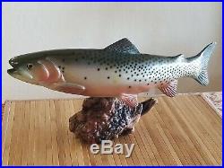 CUTTHROAT TROUT CARVED WOOD SCULPTURE 18 BIG SKY CARVERS Montana US Bill Reel