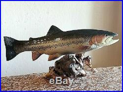CUTTHROAT TROUT CARVED WOOD SCULPTURE BIG SKY CARVERS Montana US Bill Reel