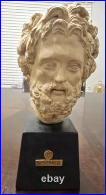 Ca. 1959 Alva Studios, N. Y, Hellenistic Bust of Asklepios, Greek Healer God