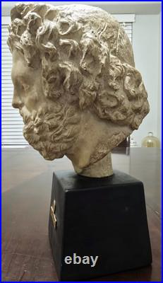 Ca. 1959 Alva Studios, N. Y, Hellenistic Bust of Asklepios, Greek Healer God