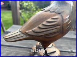 California Quail wood carving by Dale Jordan, dated 1991
