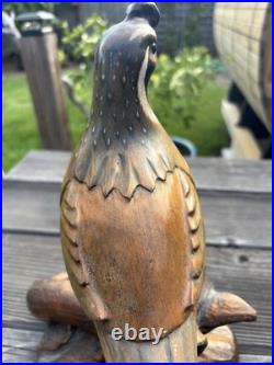 California Quail wood carving by Dale Jordan, dated 1991
