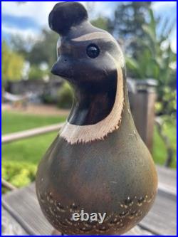 California Quail wood carving by Dale Jordan, dated 1991