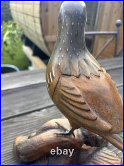 California Quail wood carving by Dale Jordan, dated 1991