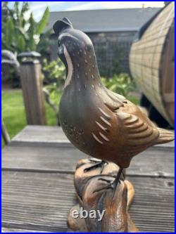 California Quail wood carving by Dale Jordan, dated 1991