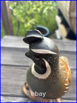 California Quail wood carving by Dale Jordan, dated 1991