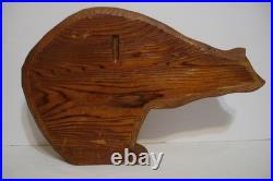 Canadian Carved Western Red Cedar Wooden Bear Sculpture Artist Signed CR Seyfort
