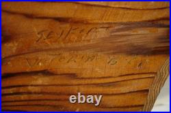 Canadian Carved Western Red Cedar Wooden Bear Sculpture Artist Signed CR Seyfort