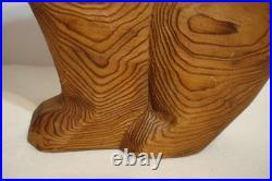 Canadian Carved Western Red Cedar Wooden Bear Sculpture Artist Signed CR Seyfort