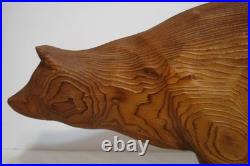 Canadian Carved Western Red Cedar Wooden Bear Sculpture Artist Signed CR Seyfort