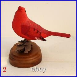 Cardinal Bird Wood Carving by Richard Ellinger, Award Winning Carver