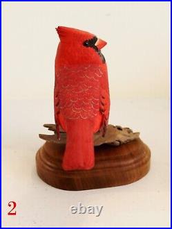 Cardinal Bird Wood Carving by Richard Ellinger, Award Winning Carver