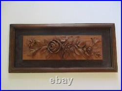 Carl Zimmerman Wood Carving Sculpture Hanging Flowers Exhibited 1940's Floral