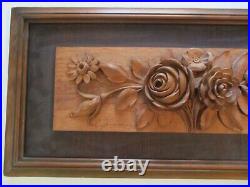 Carl Zimmerman Wood Carving Sculpture Hanging Flowers Exhibited 1940's Floral