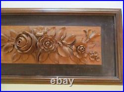 Carl Zimmerman Wood Carving Sculpture Hanging Flowers Exhibited 1940's Floral