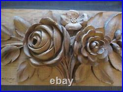 Carl Zimmerman Wood Carving Sculpture Hanging Flowers Exhibited 1940's Floral