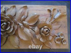 Carl Zimmerman Wood Carving Sculpture Hanging Flowers Exhibited 1940's Floral