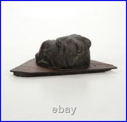 Carved Oak Cherubic Putto Bust Wall Hanging, Early 20th Century, Unique Antique