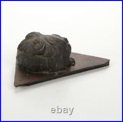 Carved Oak Cherubic Putto Bust Wall Hanging, Early 20th Century, Unique Antique