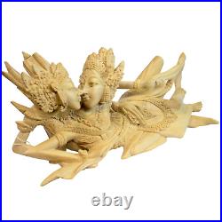 Carved Rama Sinta Sculpture Ramayana Love story Balinese Art Wood carving Statue