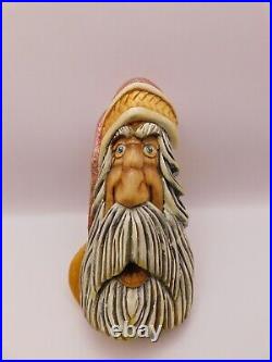 Carved Santa Christmas Wood Ornament