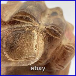 Carved Solid Wood Clenched Power Raised Fist Hand Sculpture READ