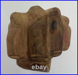 Carved Solid Wood Clenched Power Raised Fist Hand Sculpture READ