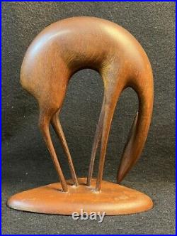 Carved Wood Deer Figure Mid Century Modern Art Deco Moderene Norway