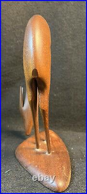 Carved Wood Deer Figure Mid Century Modern Art Deco Moderene Norway