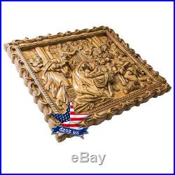 Carved Wood Icon Nativity Birth of Jesus picture painting decor sculpture art 3D