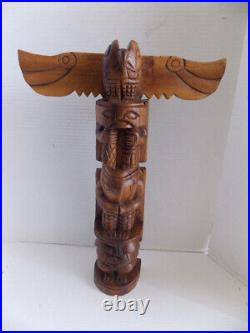 Carved Wood Native American Totem Pole Eagle 20