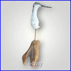 Carved Wood Shore Bird Sandpiper Decoy Wr Freden W Ray Fresen Listed Artist
