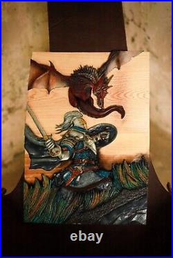 Carved painting Born to be Epic (handmade)