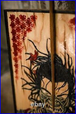 Carved painting Ghost of Tsushima (handmade)