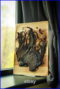 Carved painting Hunting (handmade)