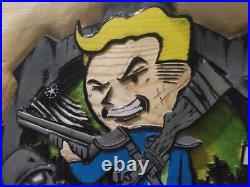 Carved painting Vault Boy / Fallout (handmade)
