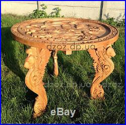 Carved wood 3DTable with Griffins desk kitchen painting furniture sculpture