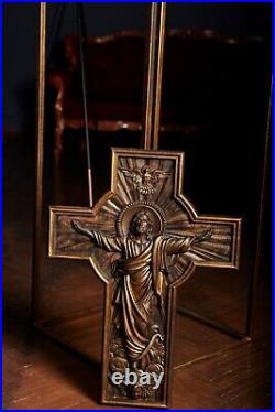 Catholic Wall Cross Wood Carved Crucifix Religious Wall Hanging Art Work