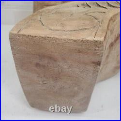 Ceremonial Metate Hand-Carved Footrest or Stool or Headrest Wood Art Sculpture