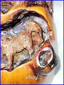 Chain Saw Artist Aya Blaine Wood Carving Wall Hanging Of An Own Hunting Squirrel