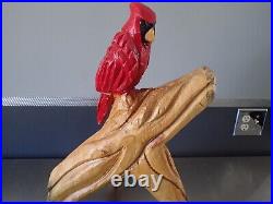 Chainsaw Carved 23 Cardinal Wood Carving Sculpture Bird Art Statue Yard Art