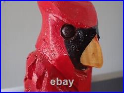 Chainsaw Carved 23 Cardinal Wood Carving Sculpture Bird Art Statue Yard Art