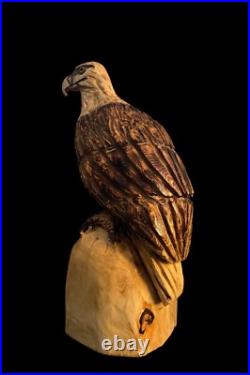 Chainsaw Carved Bald Eagle Piece Birds Wood Carving Sculpture Statue Rustic Chainsaw Carved Bald Eagle Piece Birds Wood Carving Sculpture Statue Rustic